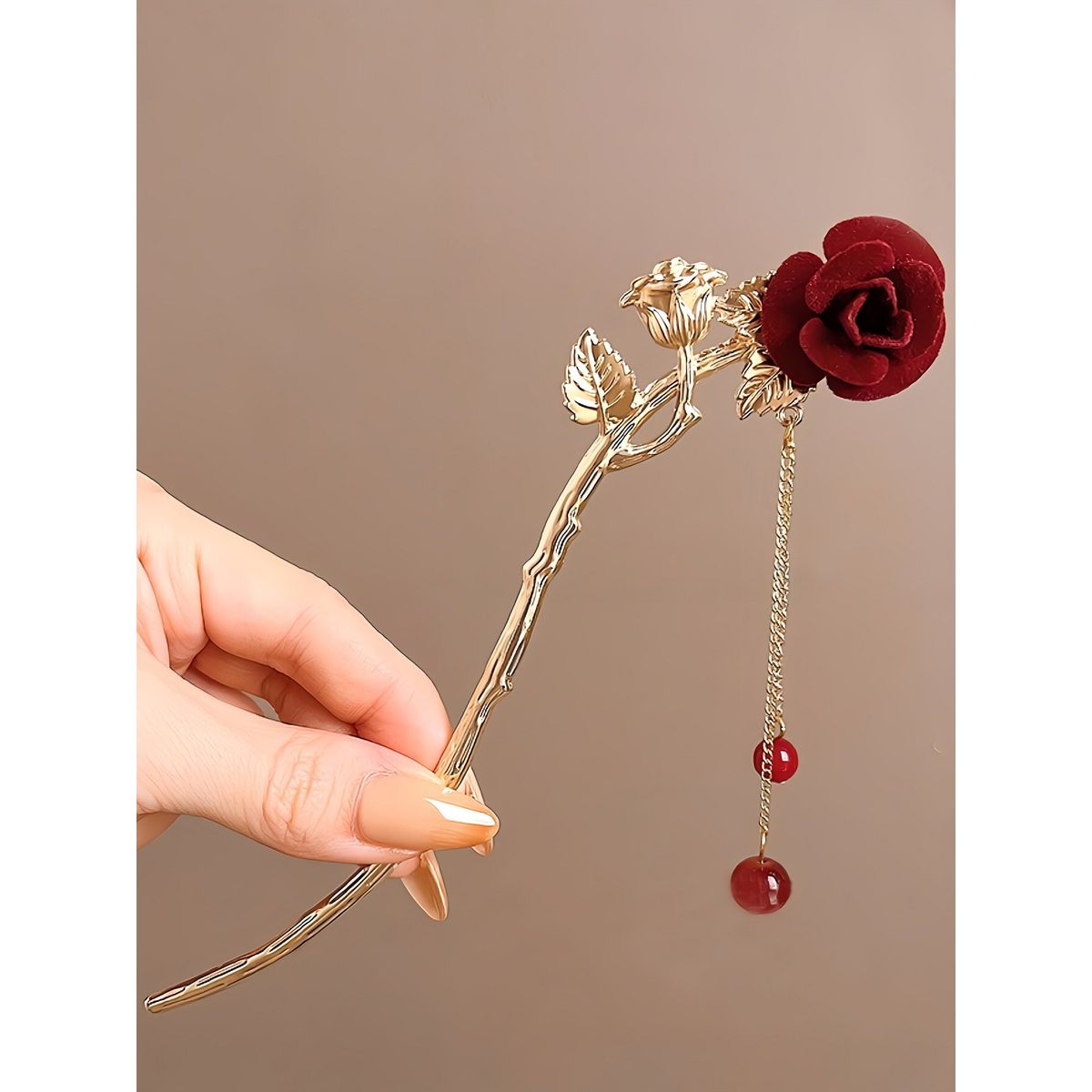 GENERICO - SET 2 PALITOS LOLITAS  DE METAL  PARA CABELLO DE ROSA N.006