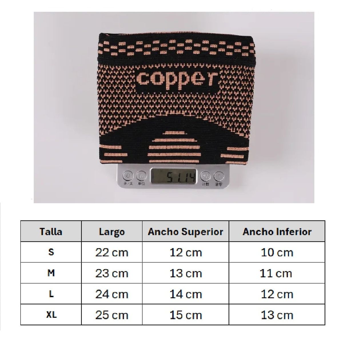 GENERICO - Codera de compresión con hilos de cobre TALLA XL