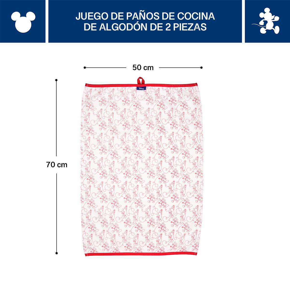 DISNEY - Set x2 toallas de cocina Disney Home Von Voyage Farberware
