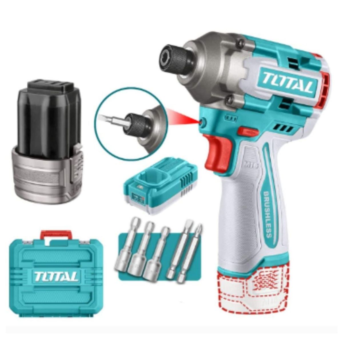 TOTAL TOOLS - TORNILLADOR TOTAL TIRLI16178 IMPACTO 170NM 16V