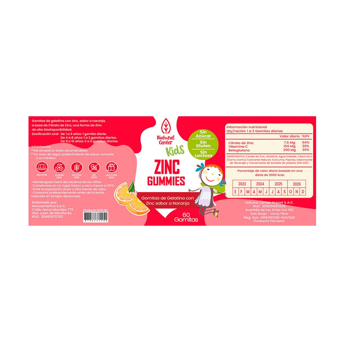 GENERICO - Kids Zinc Citrato Gomitas - 60 gm NC