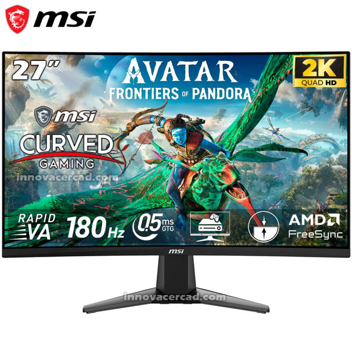 MSI - Monitor Curvo Gaming MSI MAG-27CQ6F, 27" WQHD, VA, 180 Hz, 0.5 ms