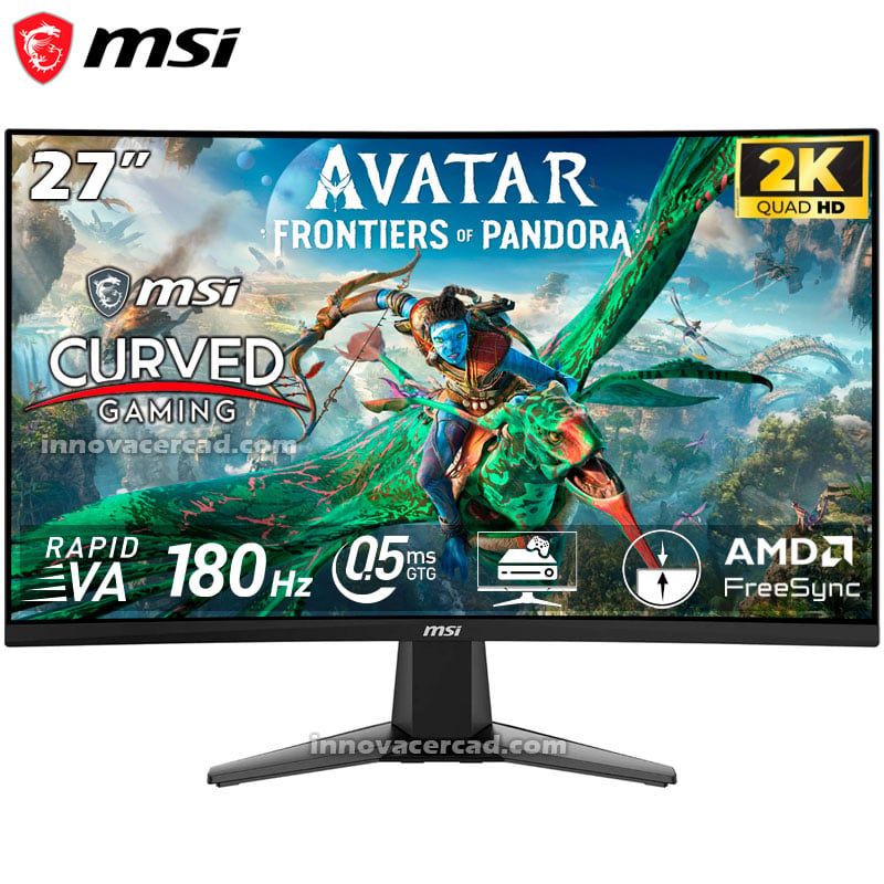 MSI - Monitor Curvo Gaming MSI MAG-27CQ6F, 27" WQHD, VA, 180 Hz, 0.5 ms