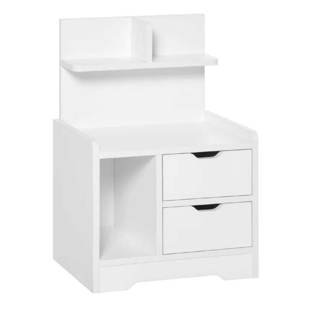 TU MESITA - VELADOR MODERNO MILORD COLOR BLANCO 2 CAJONES TU MESITA