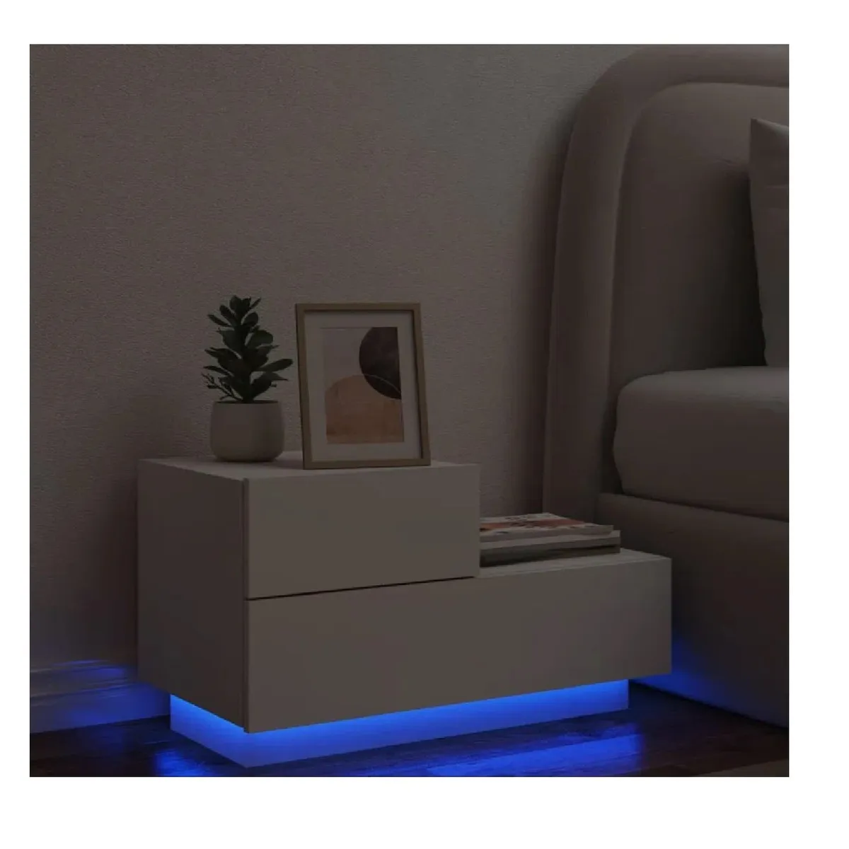 TU MESITA - VELADOR MULTIUSOS MIRTHA COLOR BLANCO 2 CAJONES TU MESITA