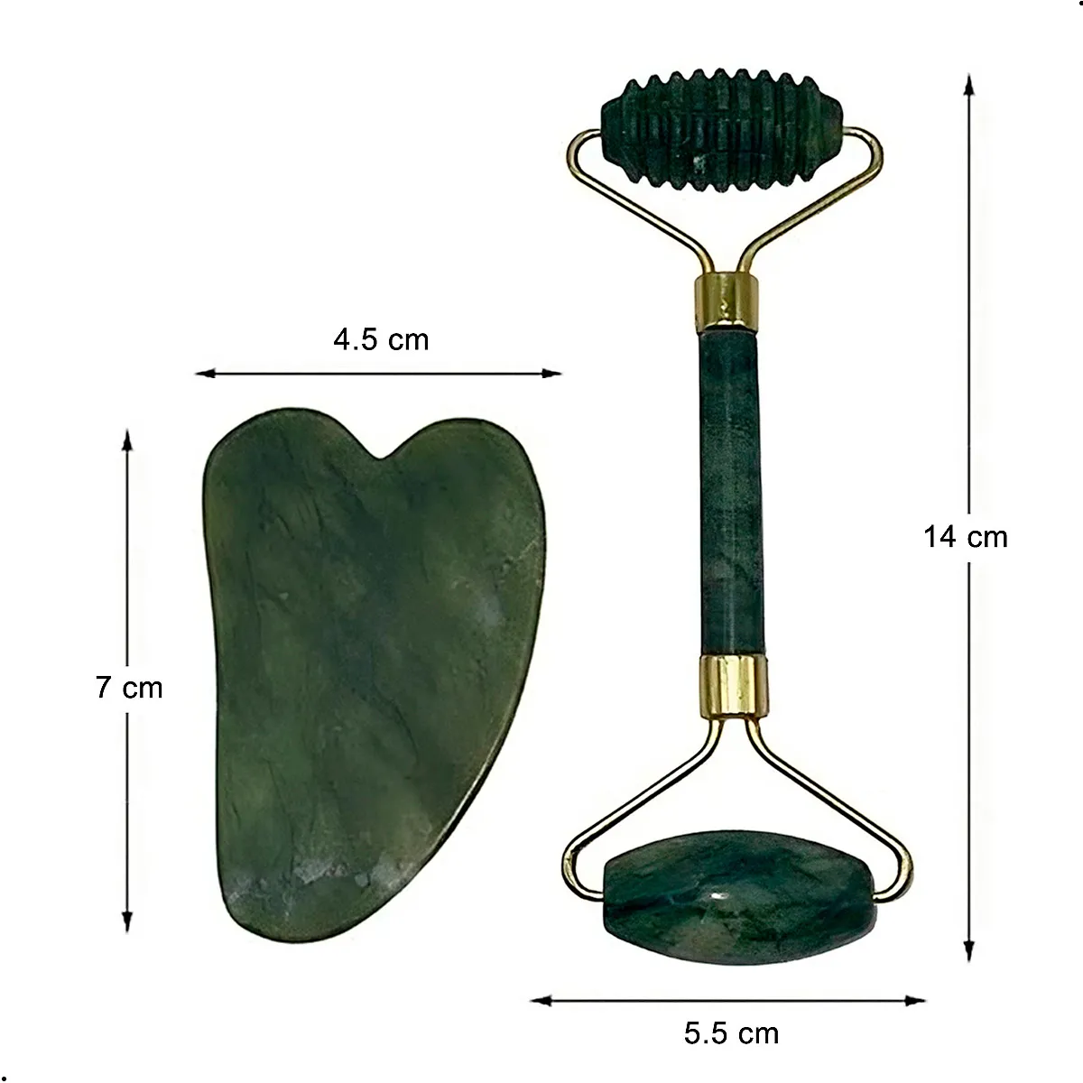 GENERICO - Roller Y Guasha De Jade Piedra Kit Revitalift