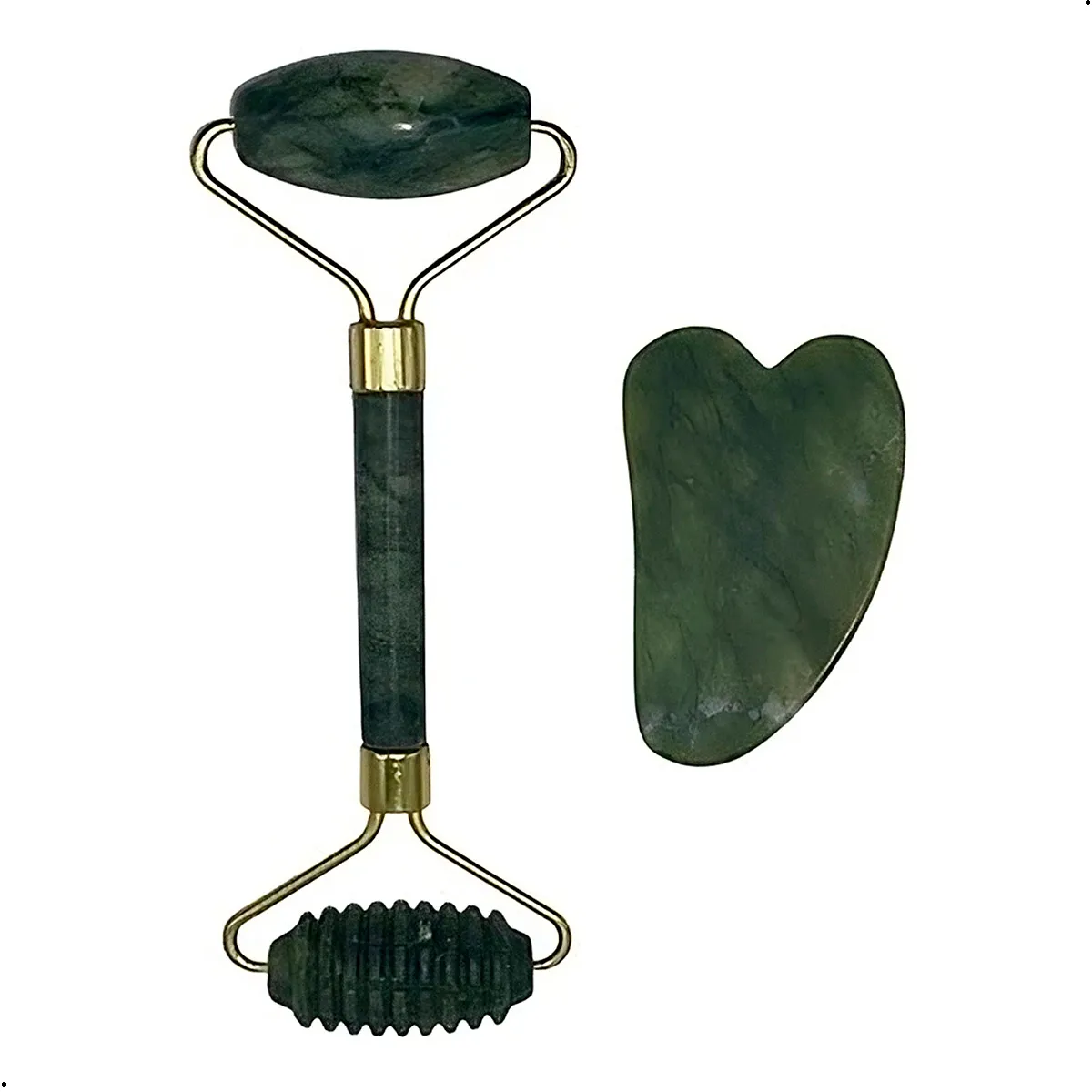 GENERICO - Roller Y Guasha De Jade Piedra Kit Revitalift