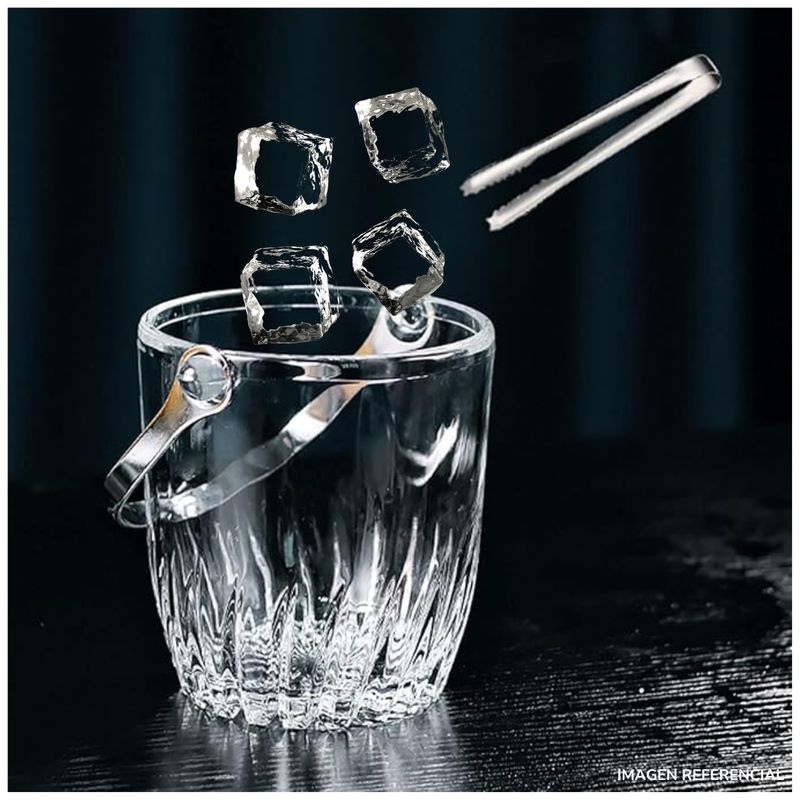 INSPIRA MARKET - Hielera de vidrio transparente con pinza y agarradera