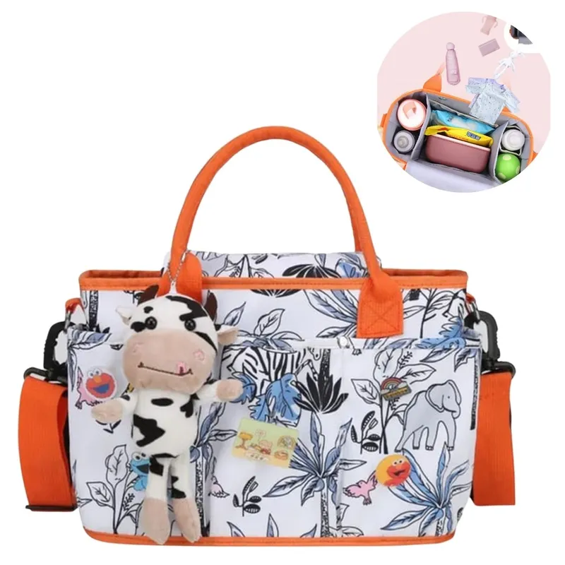 ELMEJORPRECIO - Bolso Pañalera Con Divisiones Ajustable Colgador Safari Celeste