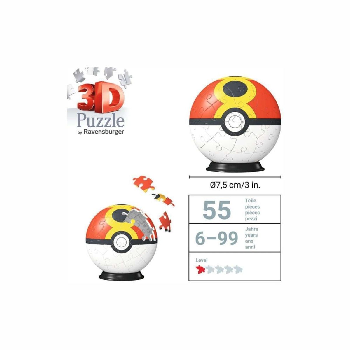 POKEMON - Pokemon Rompecabeza Repeat Ball 3D 54 Piezas
