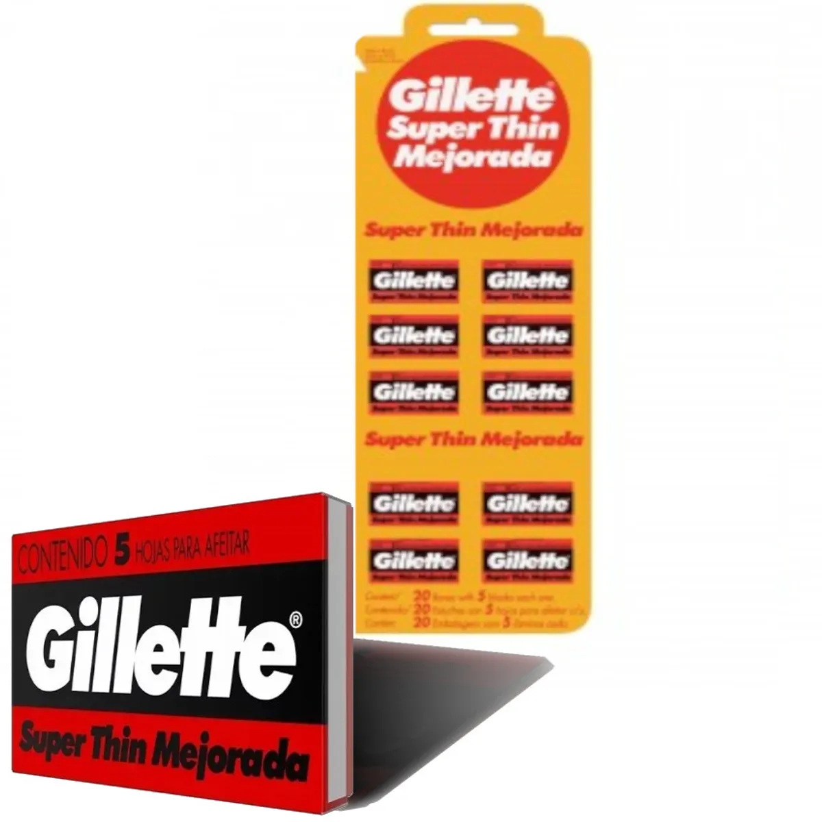 GILLETTE - 1 Blister Hoja Afeitar Gillette Hojilla Acero Inox Barberia