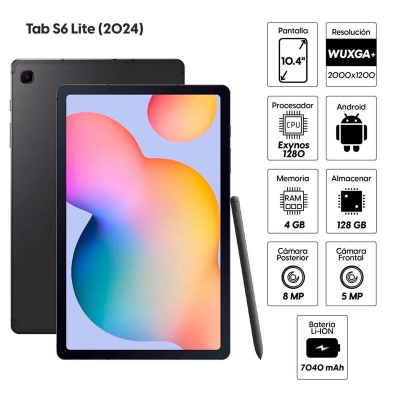 SAMSUNG - TABLET SAMSUNG S6 LITE  10.4" 4GB 128GB Negro