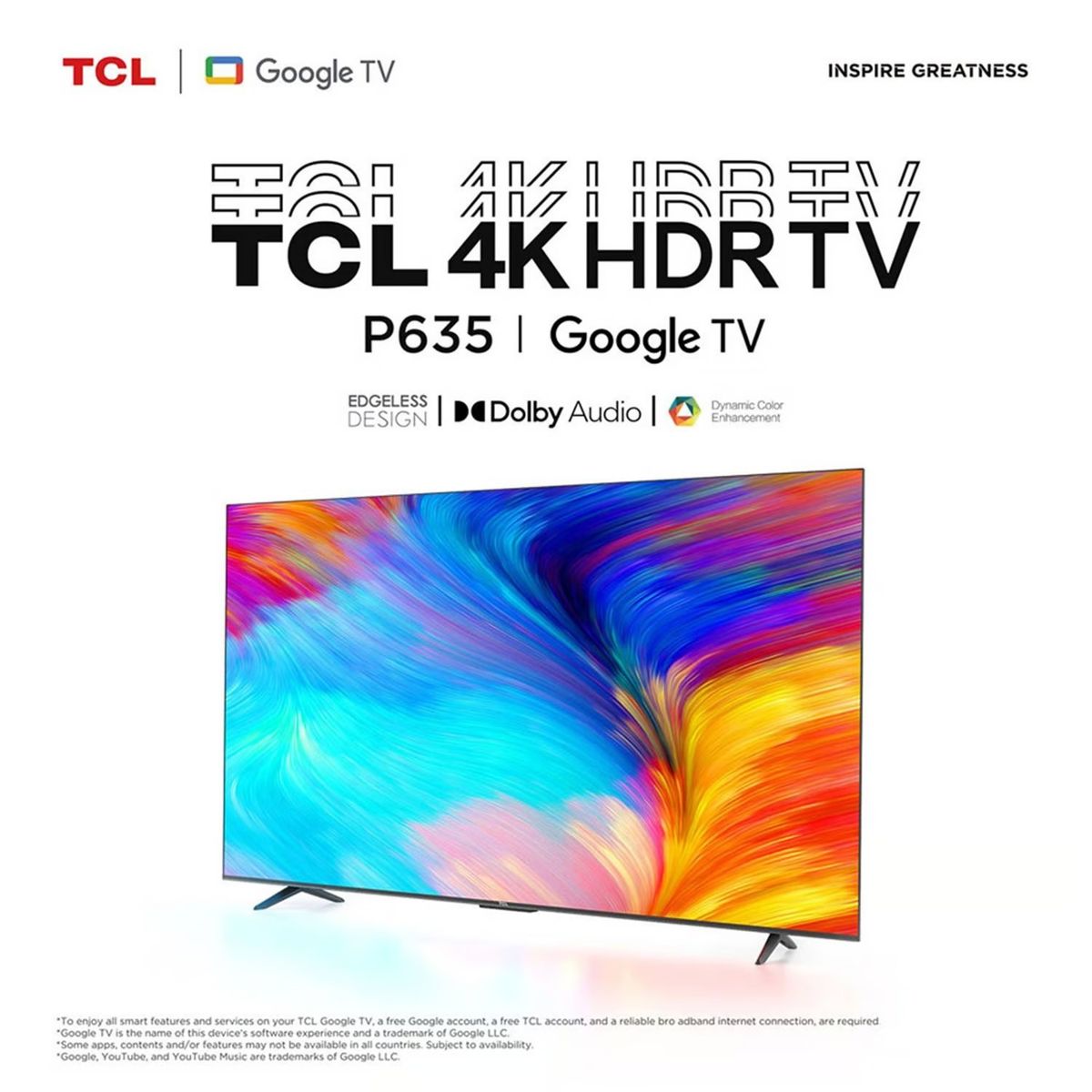 TCL - TELEVISOR TCL 55 PULG. LED SMART GOOGLE TV UHD 4K 55P635.