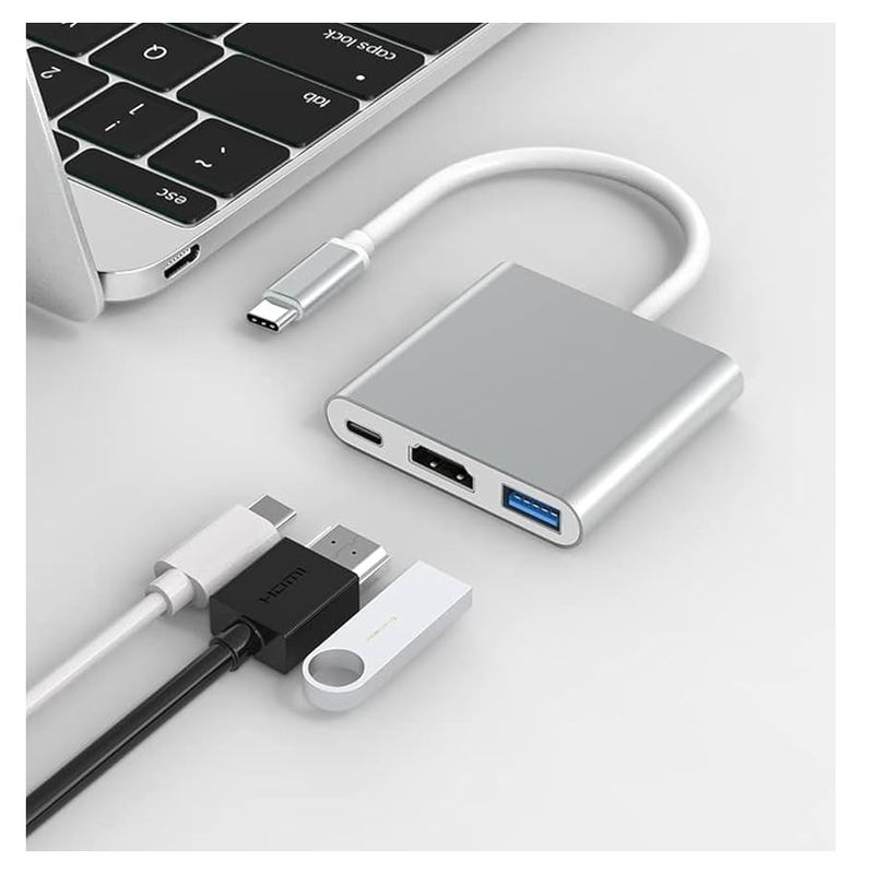 XTECH - Multipuerto 3 en 1 HDMI, USB 3.0, USB-C para MacBook Pro 2015 al 2024