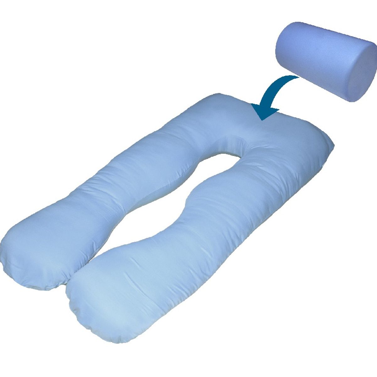 TERAFLEX - ALMOHADA EMBARAZO LACTANCIA MEMORY FOAM GEL CELESTE TERAFLEX