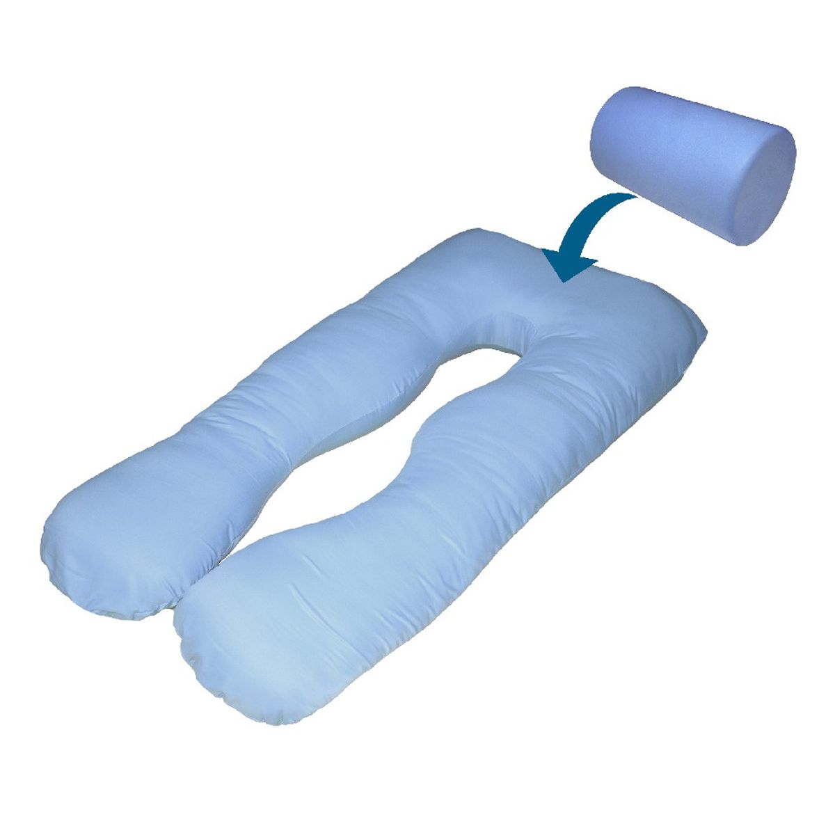 TERAFLEX - ALMOHADA EMBARAZO LACTANCIA MEMORY FOAM GEL CELESTE TERAFLEX