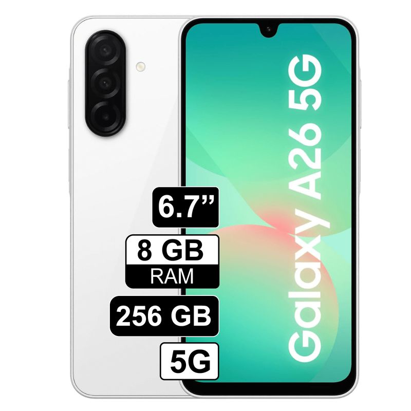 SAMSUNG - Celular Libre Samsung Galaxy A26 5G 67 Pulg 256GB 8GB RAM  Blanco