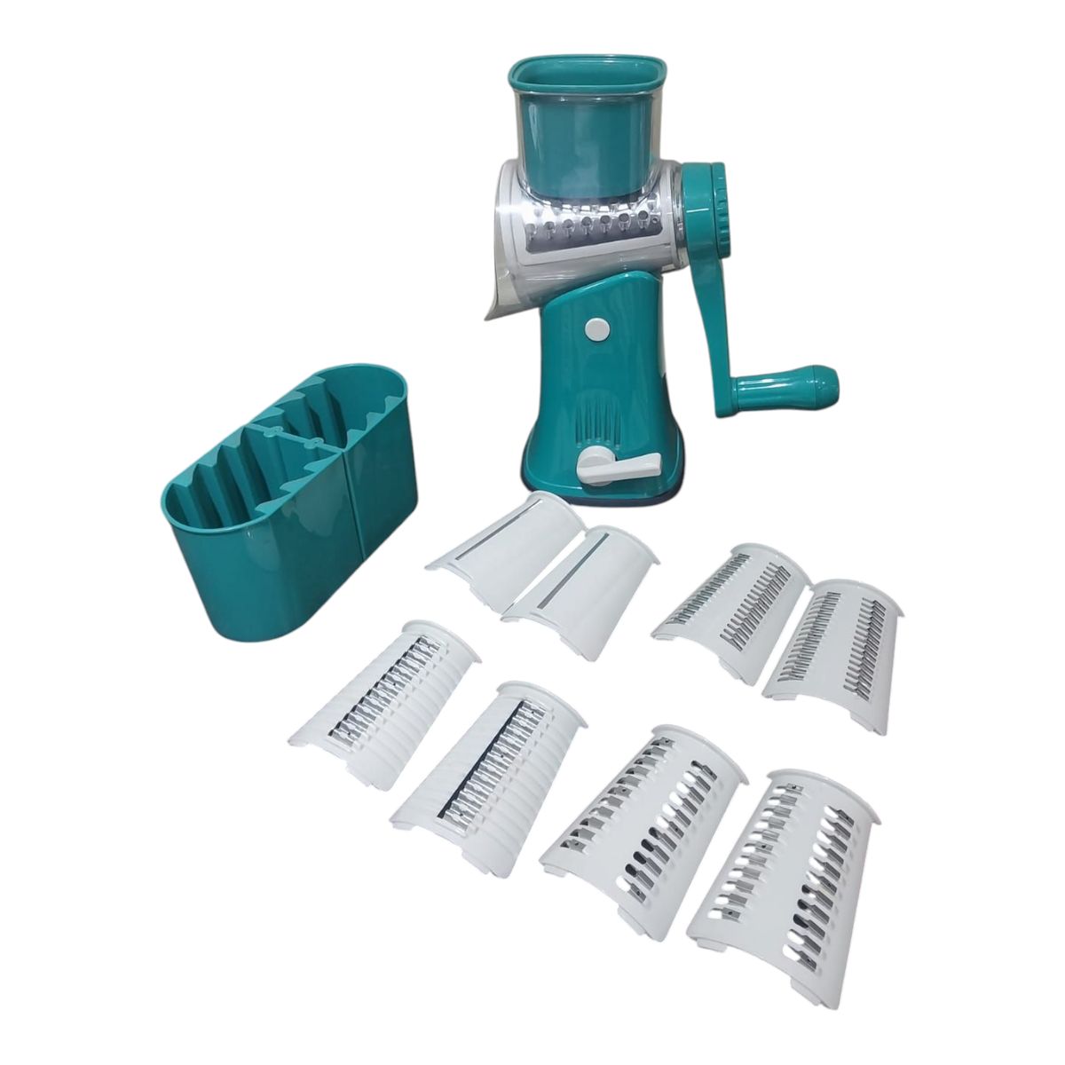 WELL BEING - Rallador de Cocina con Base y 5 Cuchillas de Acero Inoxidable