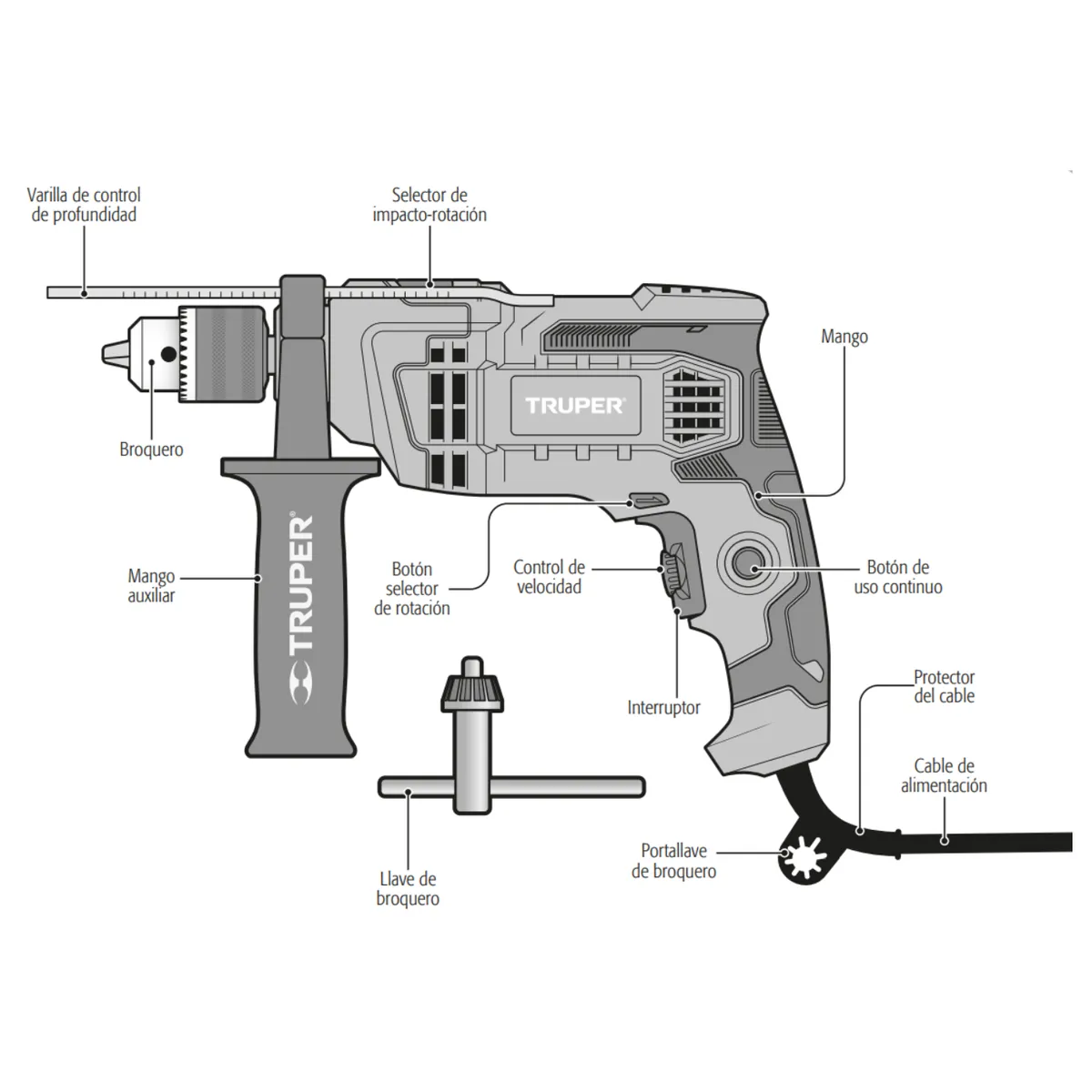 TRUPER - Taladro Percutor 650w Industrial Truper