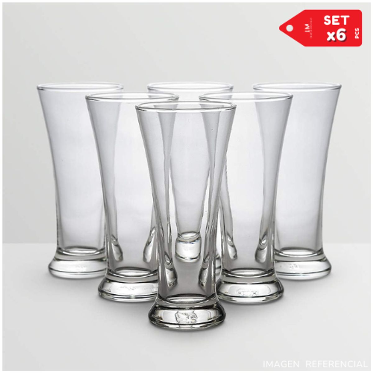 INSPIRA MARKET - Set 6 Vasos Cerveceros Altos Vidrio Elegante 500ml