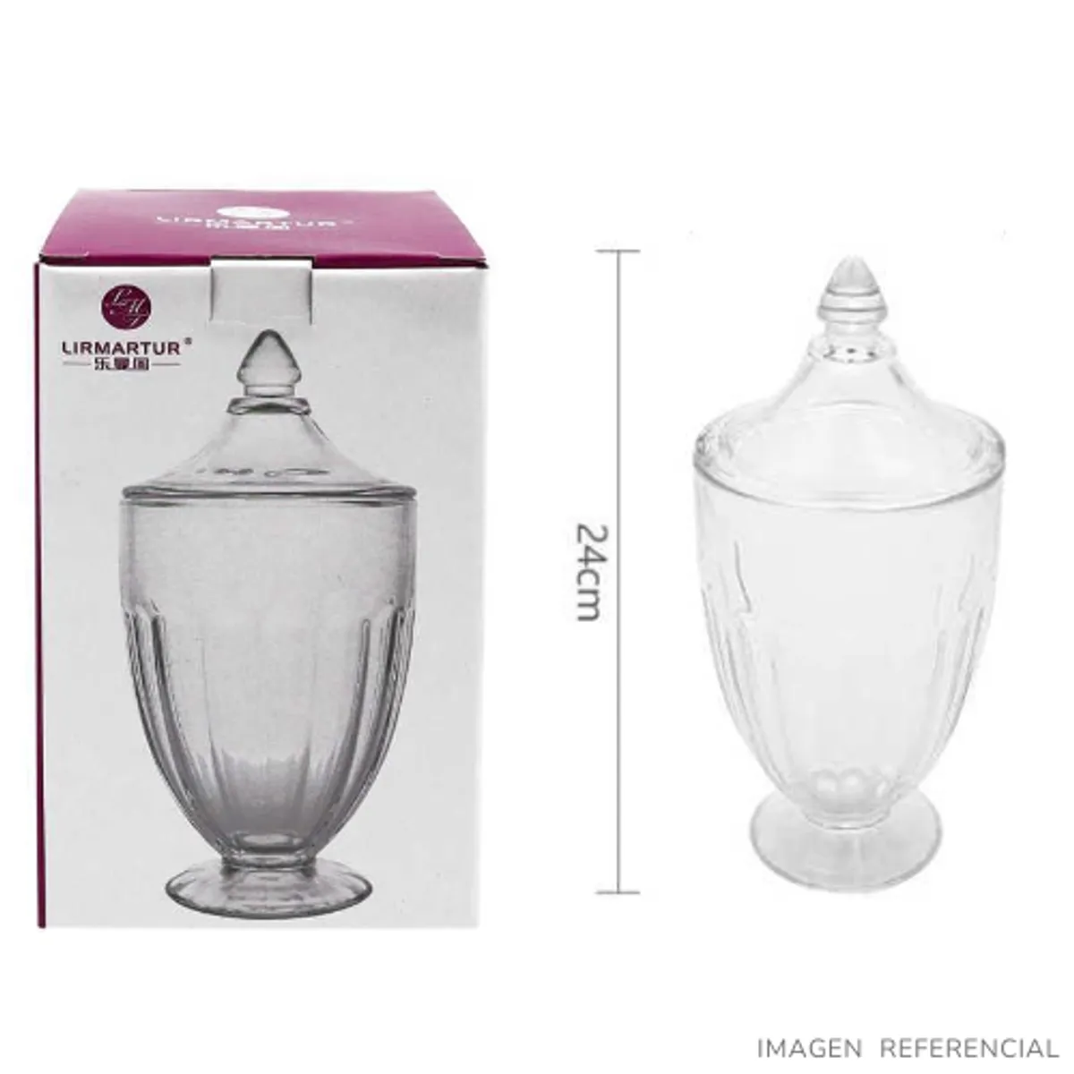 INSPIRA MARKET - Bombonera de Vidrio Exclusivo Dulcera Recipiente Multiusos