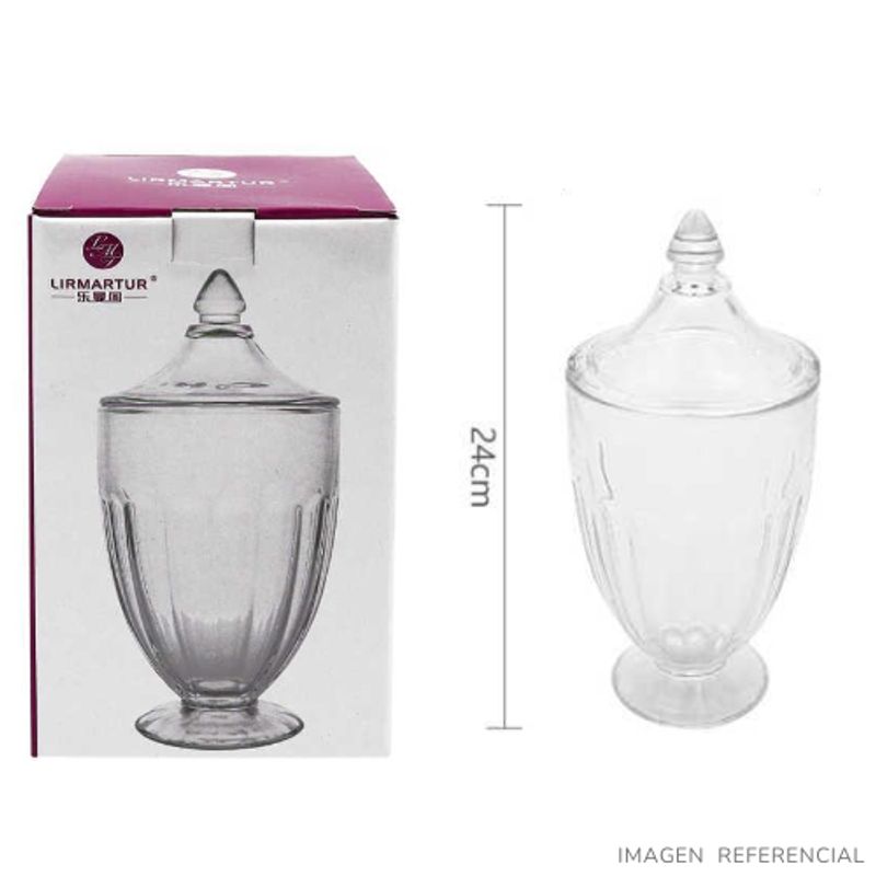 INSPIRA - Bombonera de Vidrio Exclusivo Dulcera Recipiente Multiusos
