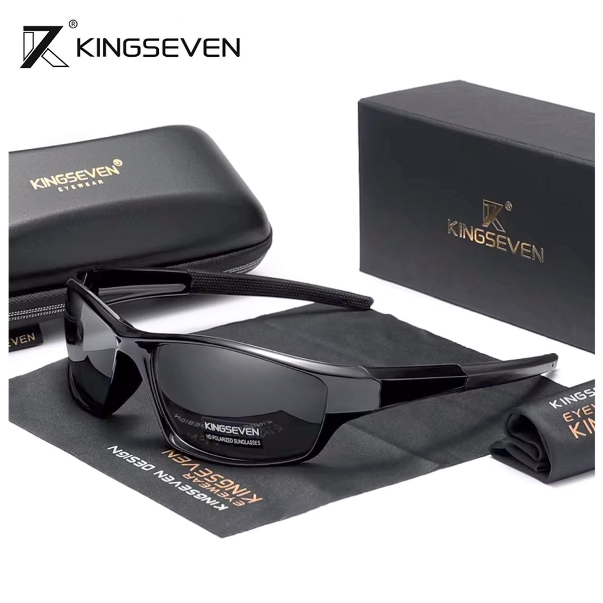 KINGSEVEN - Lentes de sol deportivo polarizado kingseven - red