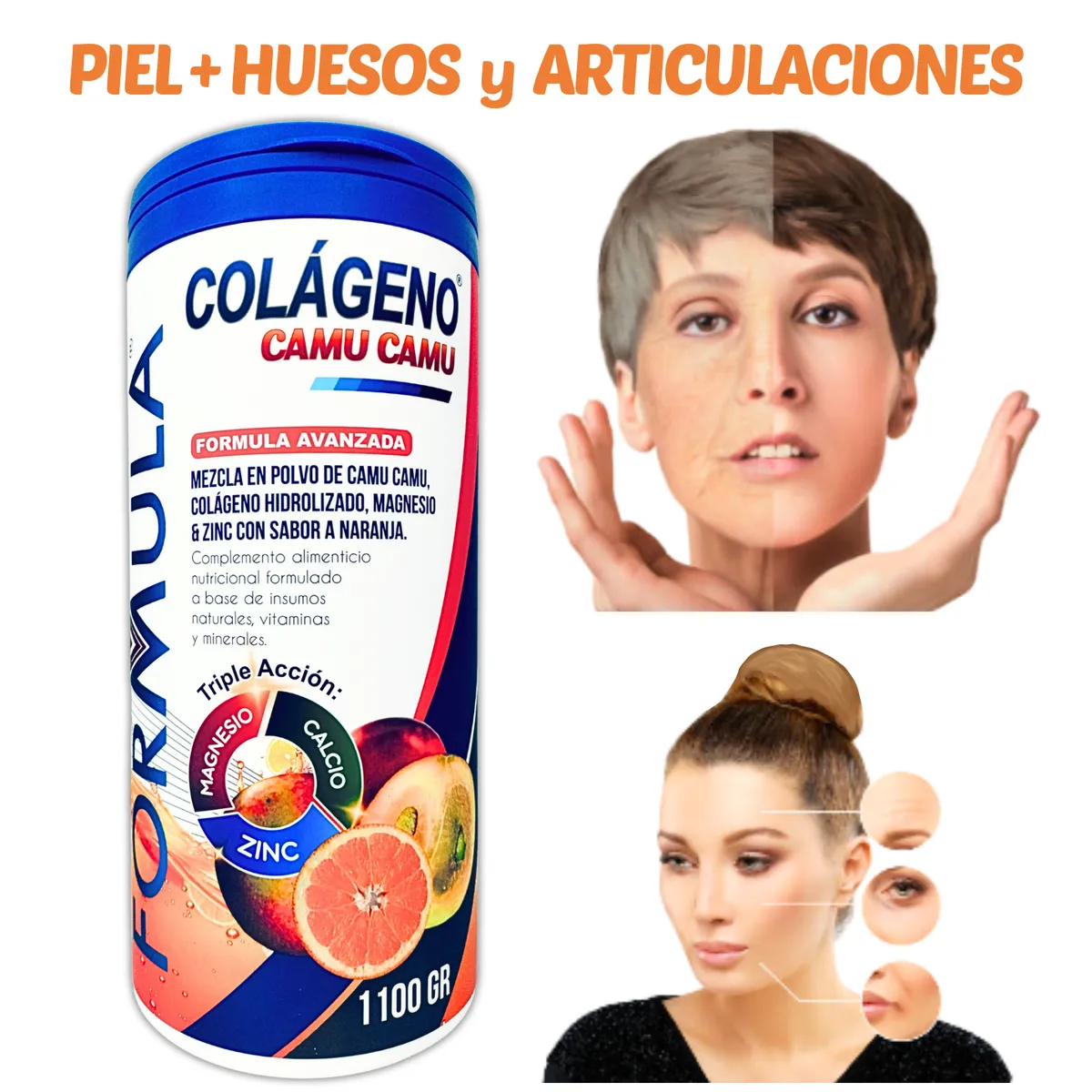GENERICO - COLÁGENO HIDROLIZADO CAMU CAMU+CALCIO+ZINC+MAGNESIO 1.1 KILO FORMULA V