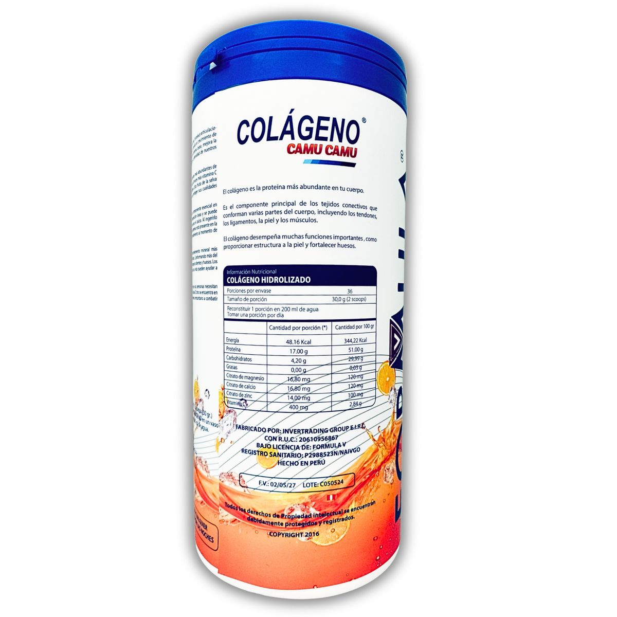 GENERICO - COLÁGENO HIDROLIZADO CAMU CAMU+CALCIO+ZINC+MAGNESIO 1.1 KILO FORMULA V