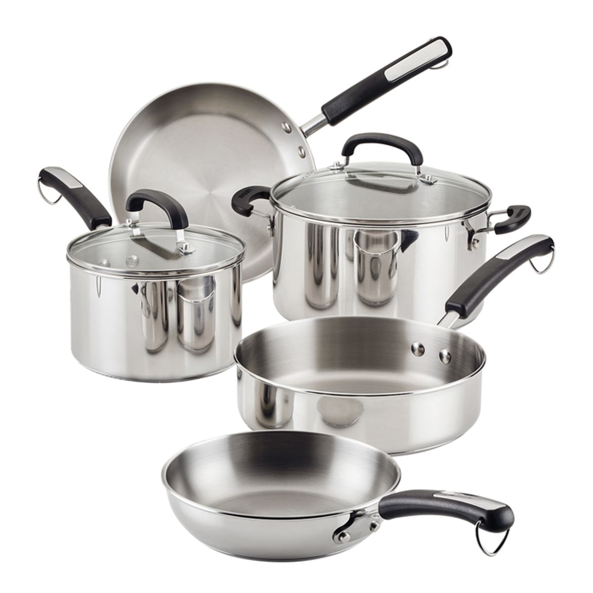 FARBERWARE - Juego de ollas Farberware Brilliance de acero inoxidable 7 piezas