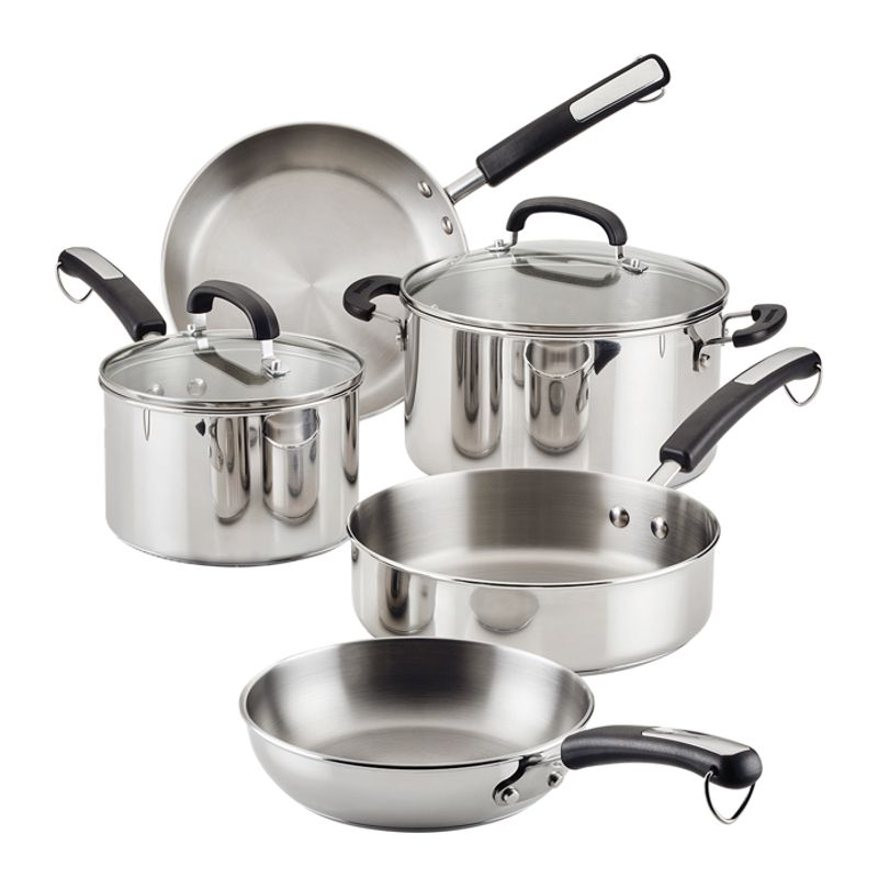 FARBERWARE - Juego de ollas Farberware Brilliance de acero inoxidable 7 piezas