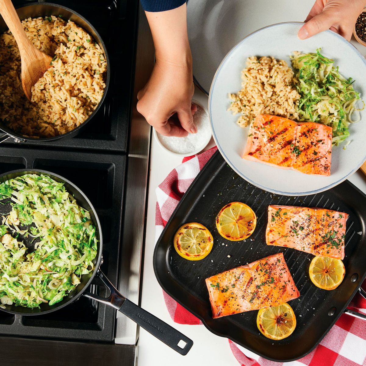 KITCHENAID - Juego de Ollas 10 Piezas anodizado duro antiadherente Negro Onyx