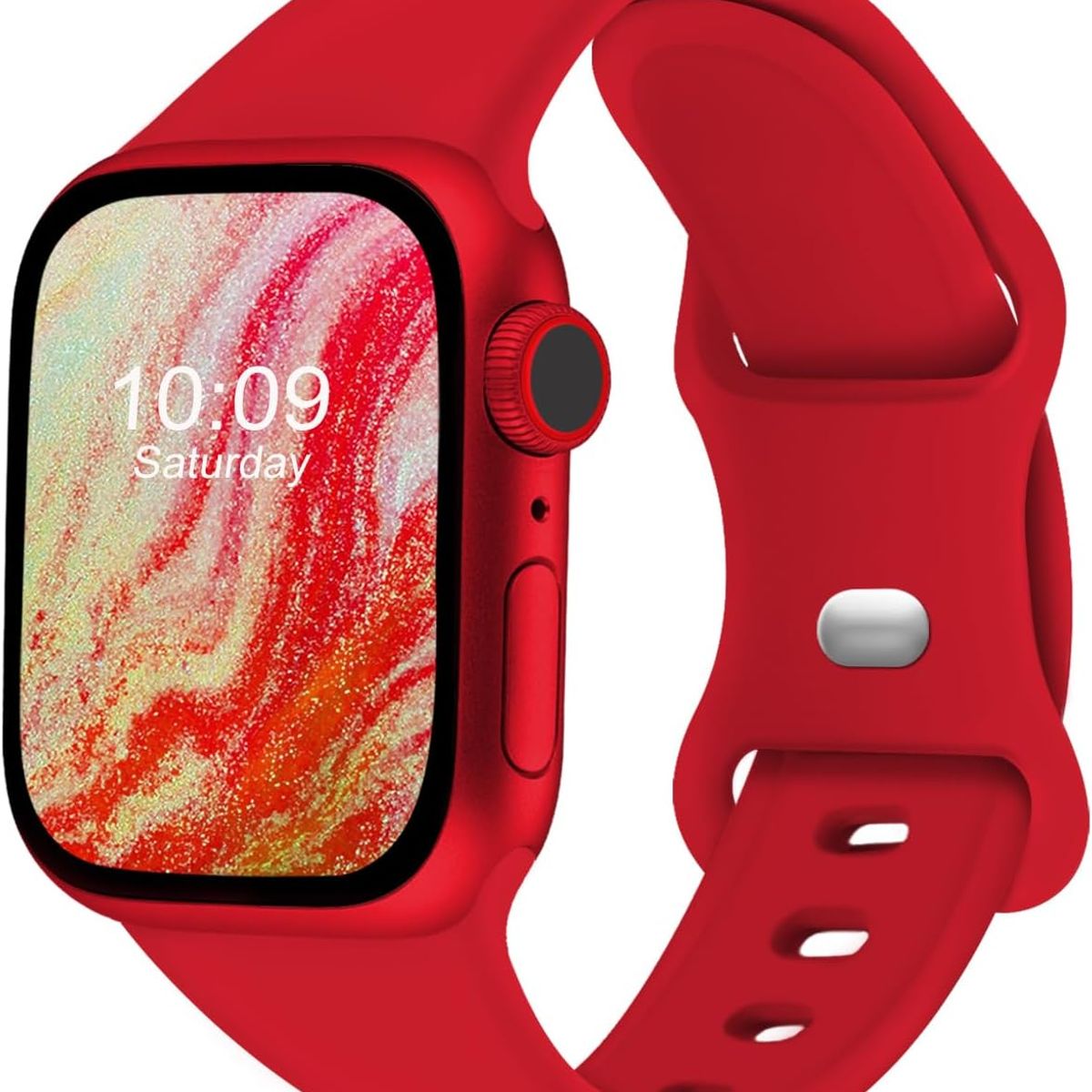 GENERICO - Correa Silicona Apple Watch 42 / 44 / 45 / 49mm S/M Color Rojo