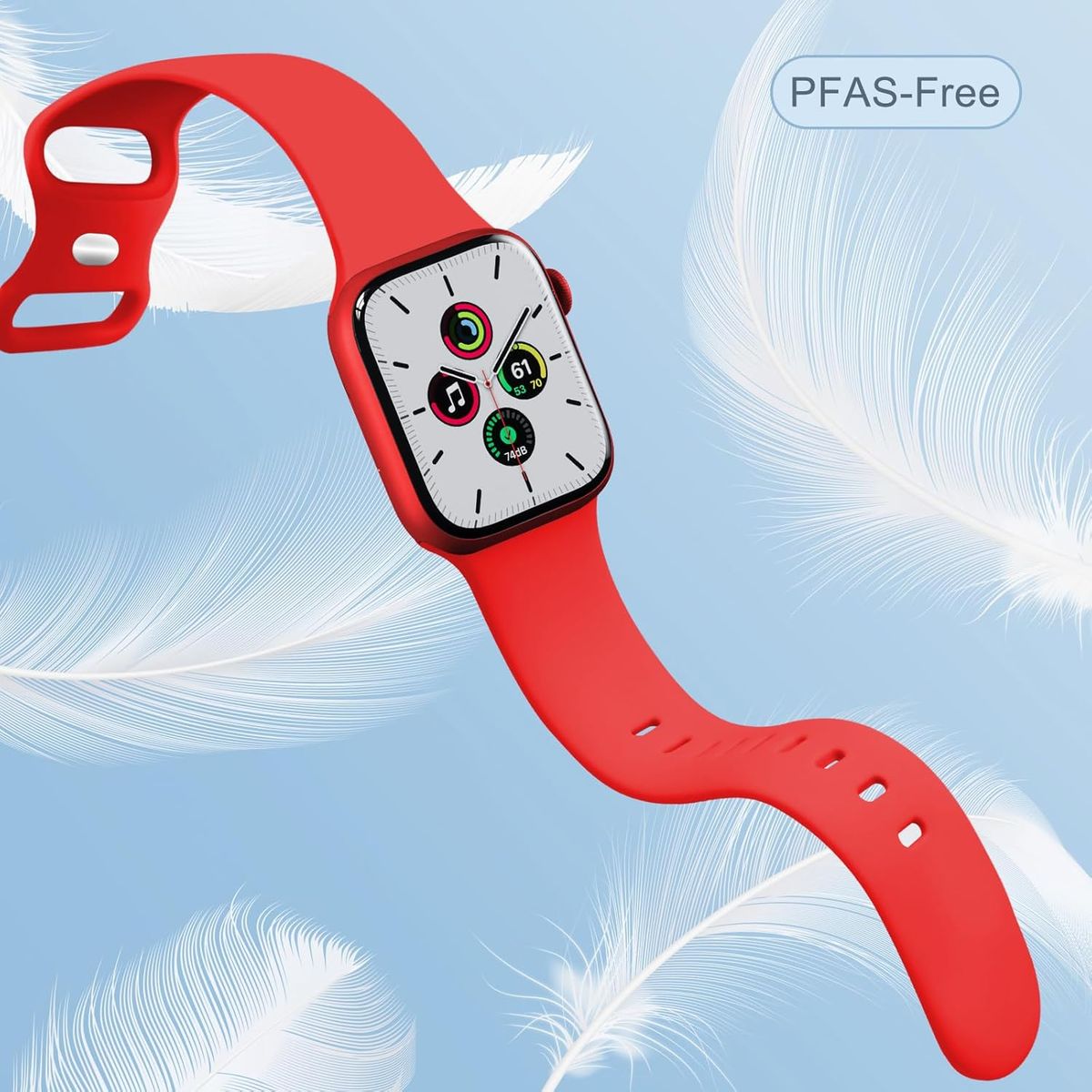 GENERICO - Correa Silicona Apple Watch 42 / 44 / 45 / 49mm S/M Color Rojo