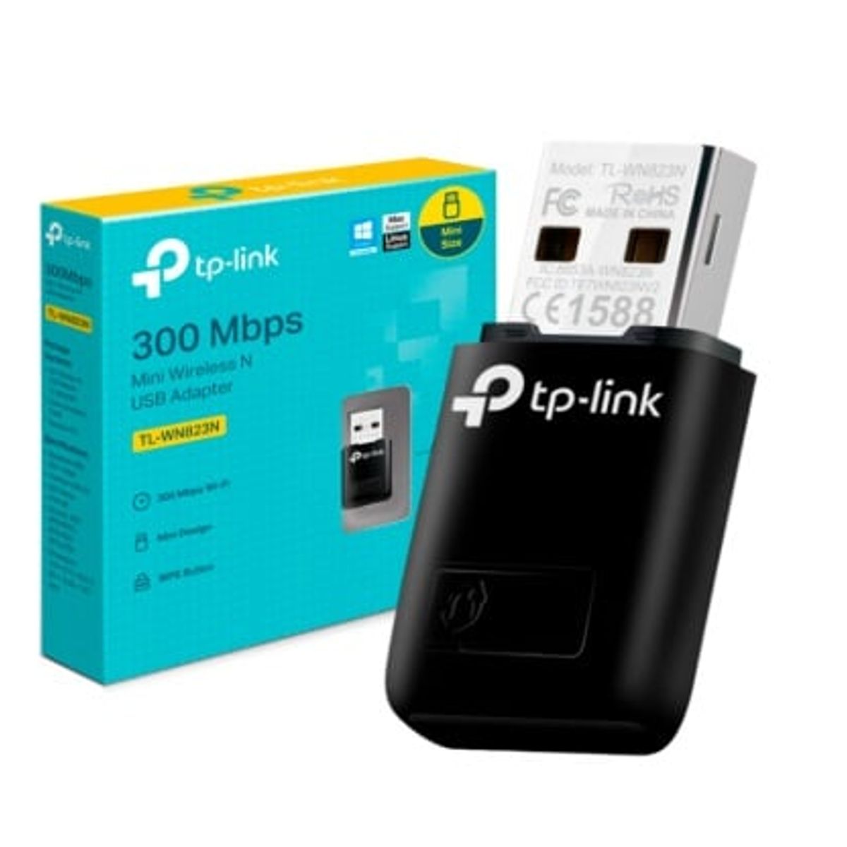 TP LINK - Mini Adaptador USB Inalámbrico de 300Mbps TL-WN823N