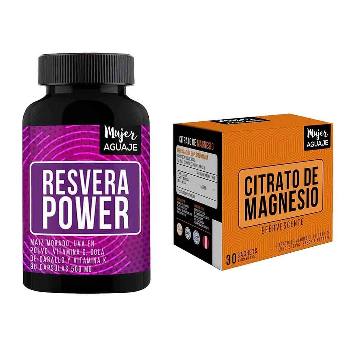 MUJER AGUAJE - Resvera Power + Citrato de Magnesio sachets Mujer Aguaje