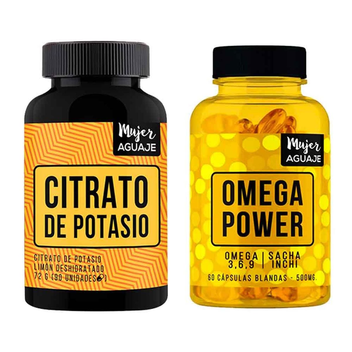 MUJER AGUAJE - Citrato de Potasio 90 Cápsulas + Omega Power 60 Cápsulas Mujer Aguaje