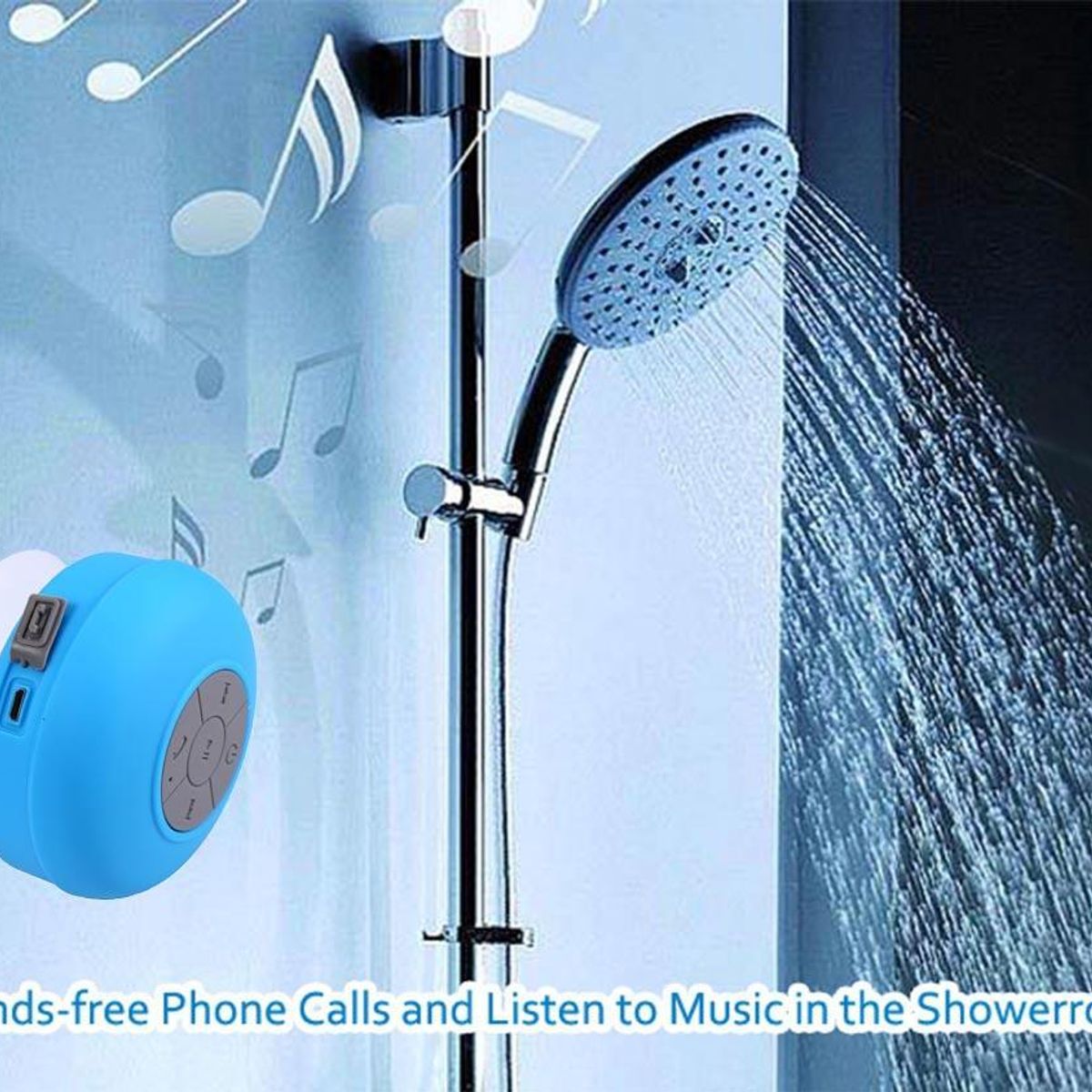 GENERICO - Parlante Ducha Pack x2 Und Bluetooth Contesta Llamadas