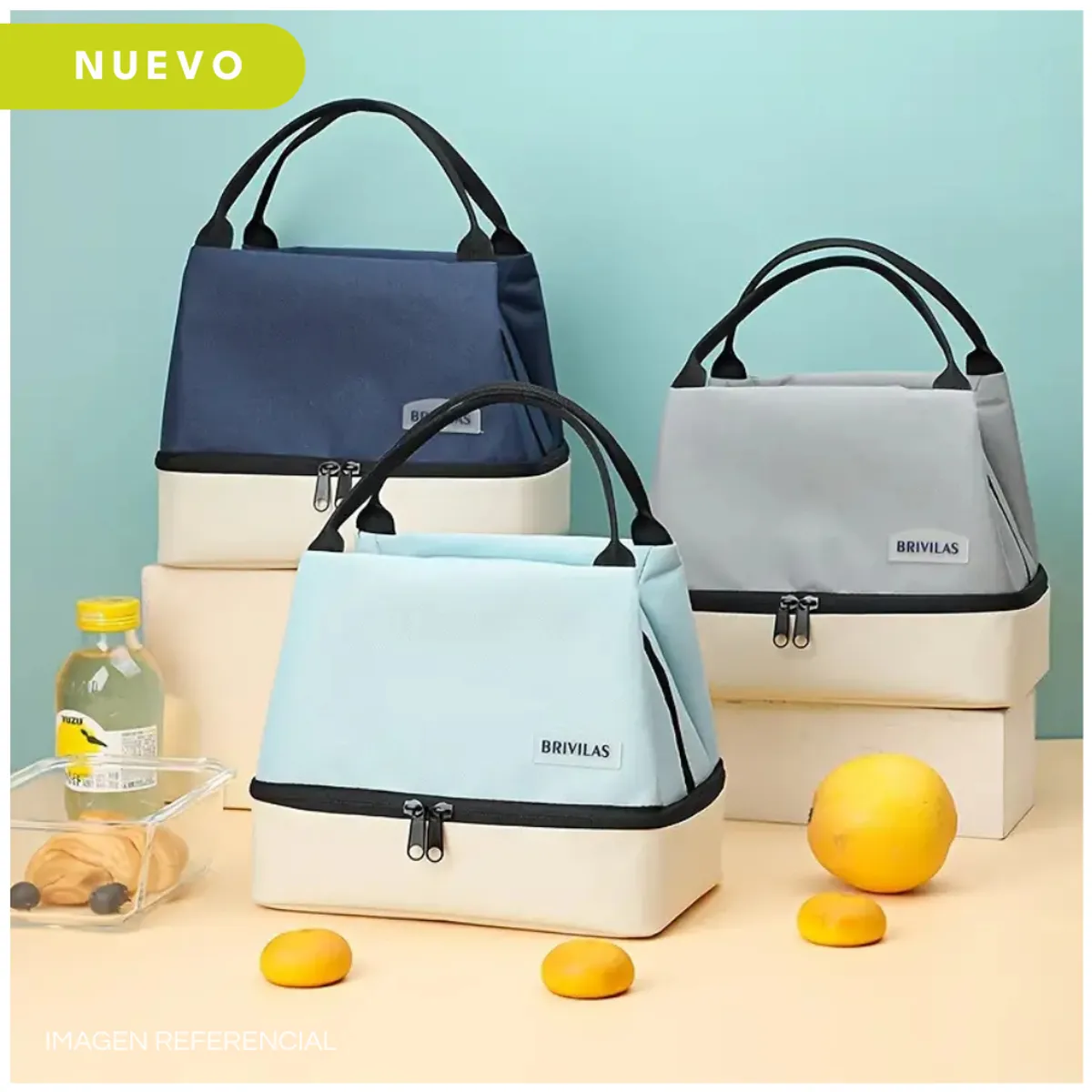 MINARI - Lonchera Térmica Bolsa de Almuerzo Impermeable LC1 - Color aleatorio