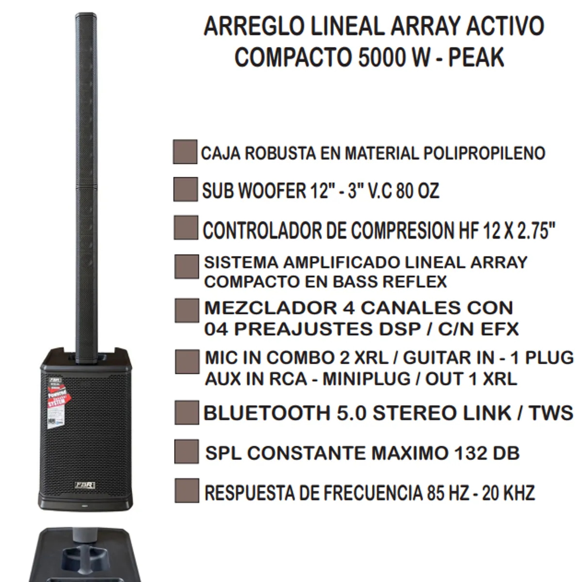 GENERICO - Kit parlante activo lineal array compact 5000W RF-CL12A