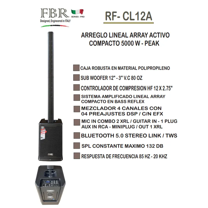GENERICO - Kit parlante activo lineal array compact 5000W RF-CL12A