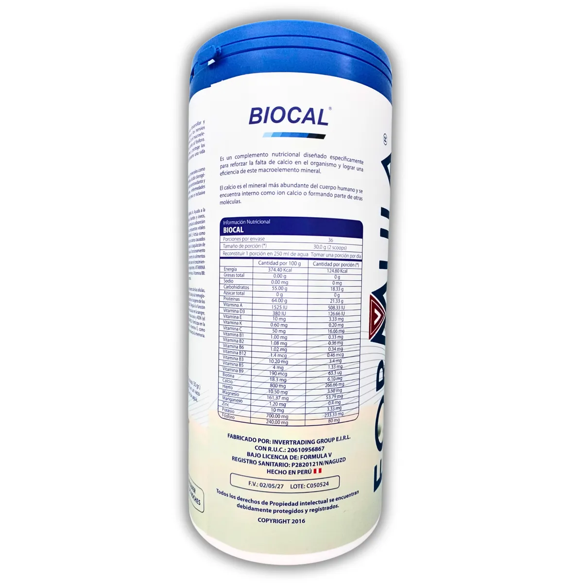 GENERICO - CALCIO ADULTO PARA HUESOS FUERTES SUPLEMENTO 1.1 KILO FORMULA V