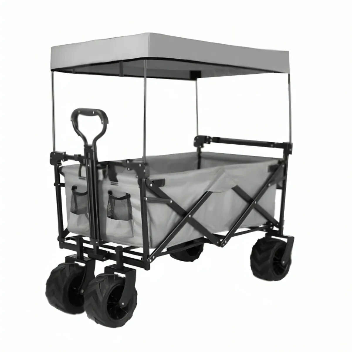 GENERICO - Carrito de Transporte Plegable para Playa Compras Camping con Sombrilla