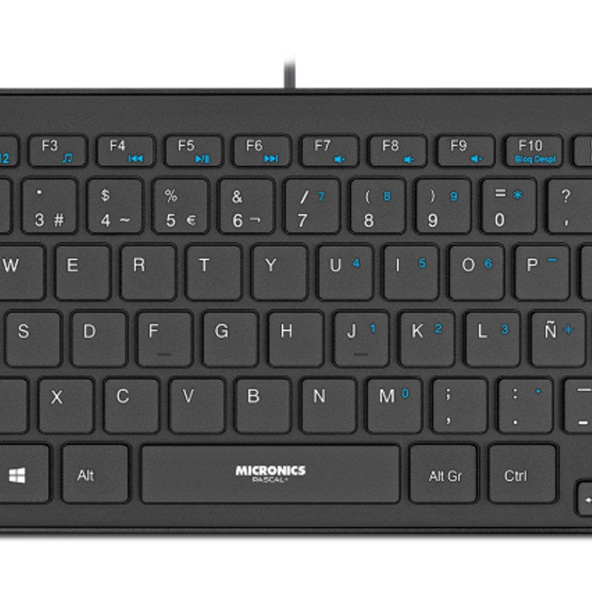 MICRONICS - Teclado Multimedia PASCAL+ SLIM MIC K500 USB MICRONICS