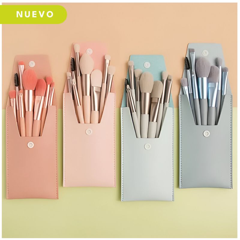 MINARI - Kit 8 Piezas Juego de Brochas de Maquillaje SB10 -Color Aleatorio