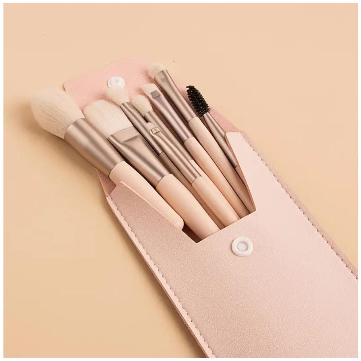 MINARI - Kit 8 piezas juego de brochas de maquillaje de viaje con Estuche RC SB10