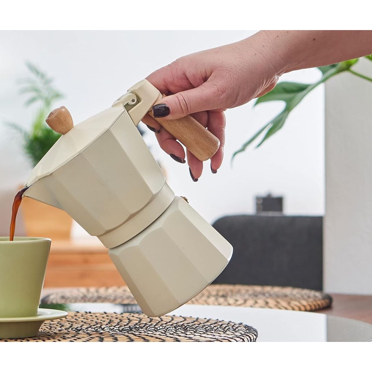 GENERICO - 2 Cafeteras mokas vintage 3 tz blanco & negro