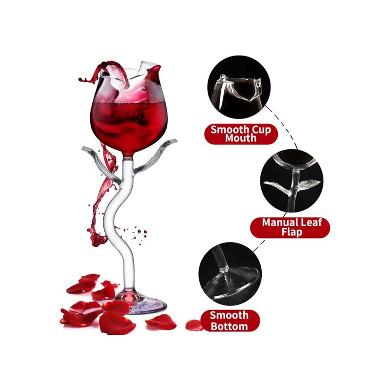 OEM - Copa de vino-coctel creativas con forma de Rosa