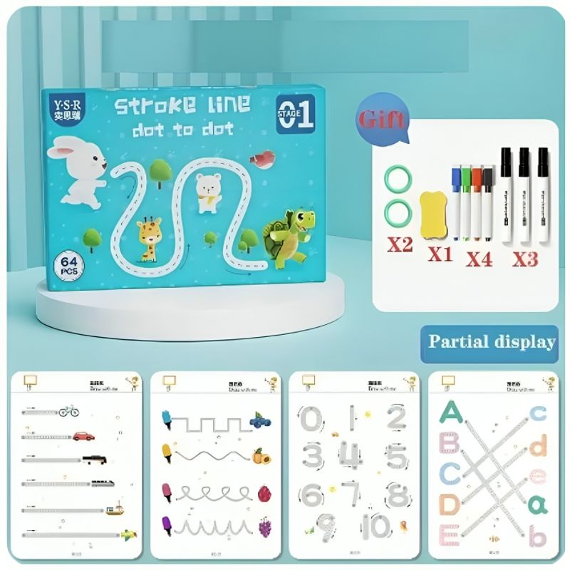 GENERICO - Set de Libro Mágico Stroke Line Reutilizable para Niños as