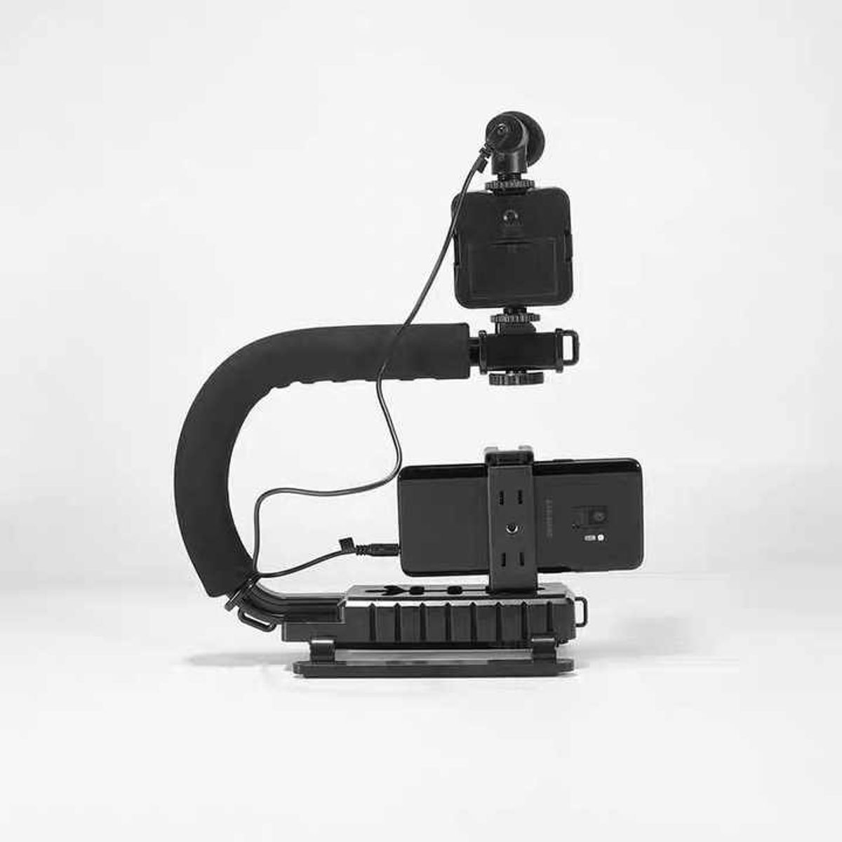 OEM - Soporte estabilizador kit para camara celular con luz LED  y microfono